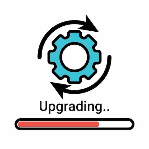 Gear with arrows progress bar upgrading
